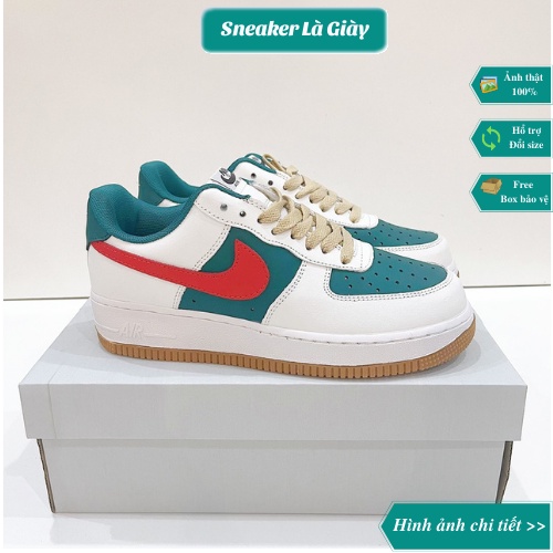 Giày Air force 1 Custom Trắng Xanh ( Af1 Xanh Trắng ) - Bản đẹp fullbox