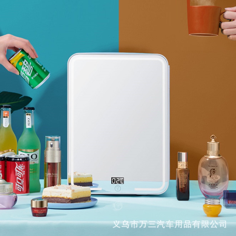 Tủ lạnh mini mặt gương đèn led 3 chế độ sáng Pitek 14L - Pico Zone