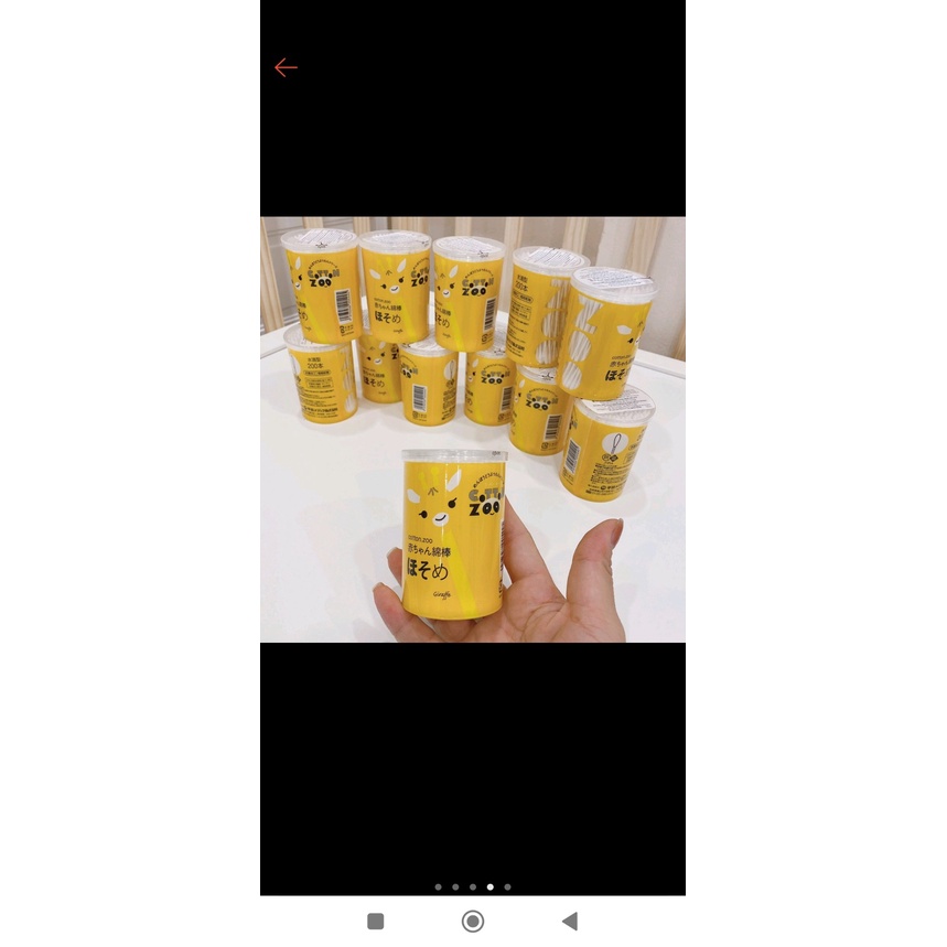 Tăm Bông Kobee Lọ Trẻ Em Sơ Sinh Hộp 200 Que Bông Tự Nhiên Đầu Siêu Nhỏ