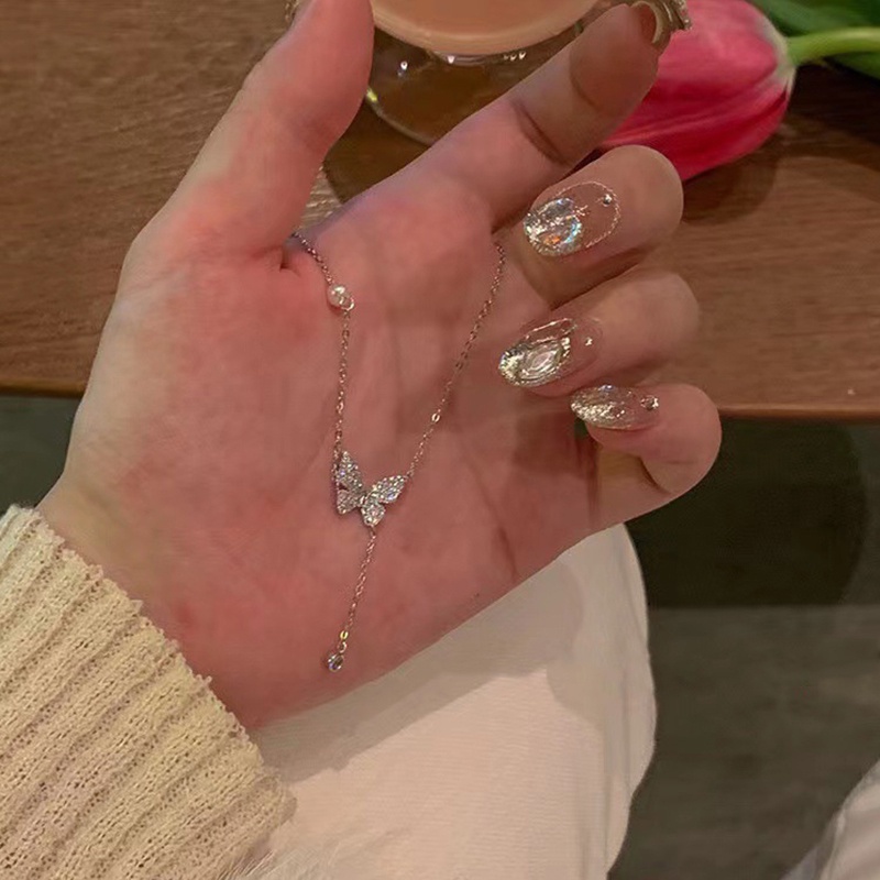 Vòng cổ Mặt Hình Nơ Đính Đá Thời Trang Cho Nữ