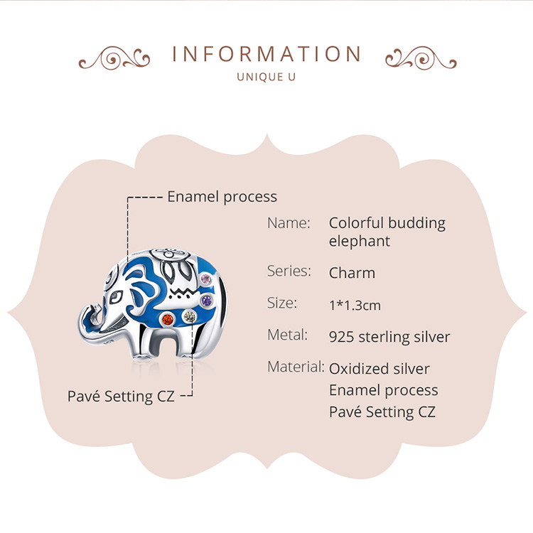 Hạt xỏ BAMOER SCC1821 bạc 925 nhiều kiểu dáng tùy chọn làm trang sức DIY