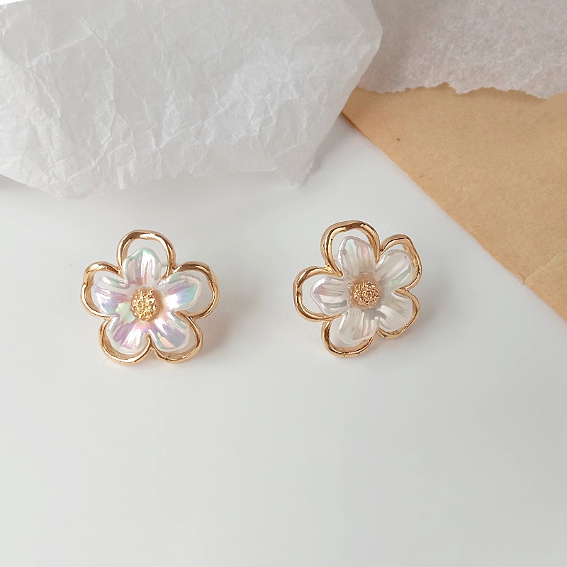 Bông Tai Hình Hoa Bằng Nhựa Resin Màu Vàng Phong Cách Hàn Quốc Thời Trang Cho Nữ 2022