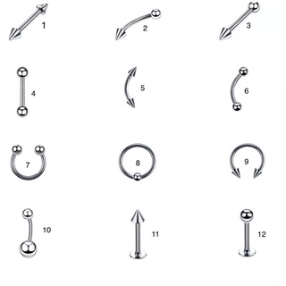 KHUYÊN XỎ CƠ BẢN - Khuyên tai, môi, rốn, septum, lông mày,... (6mm/8mm/10mm) - Bảo quản trong túi vô trùng