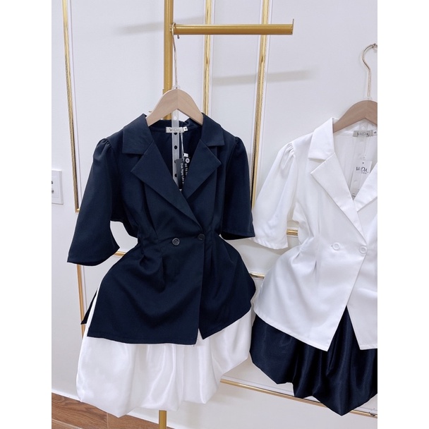 Sét áo cổ vest + chân váy 2 lớp có lót quần SIÊU SANG - Thời Trang VADA