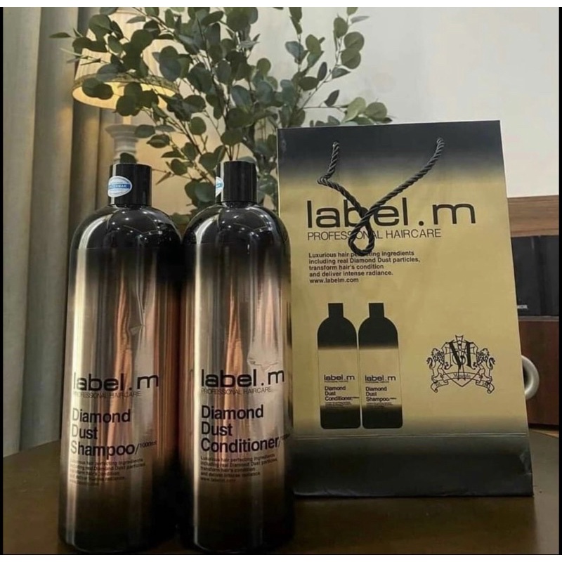 Cặp Dầu Gội Xả LABEL.M Daimond Dust 1000mlx2 | Dầu Gội Xả Phục Hồi Tóc Hư Tổn, Mềm Mượt