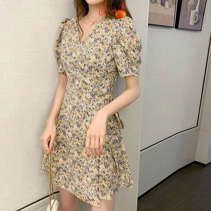 Đầm Hoa Nhí Đắp Tà Cổ V Duyên Dáng Nơi Công Sở | BigBuy360 - bigbuy360.vn