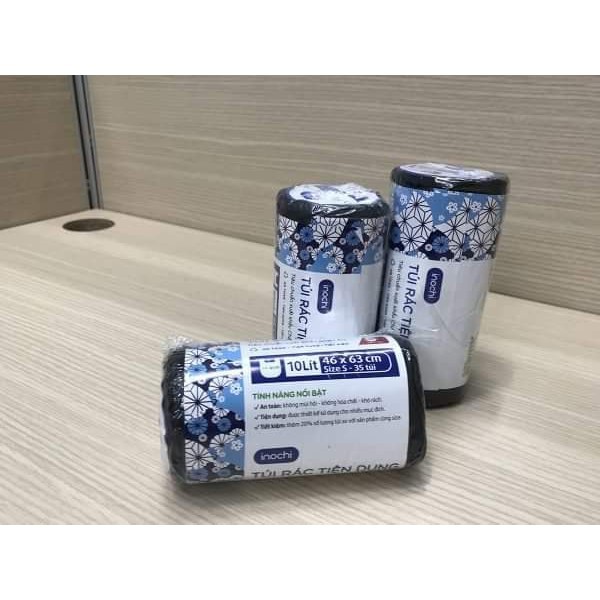 Túi đựng rác lẻ tiện dụng Inochi size 10L màu đen