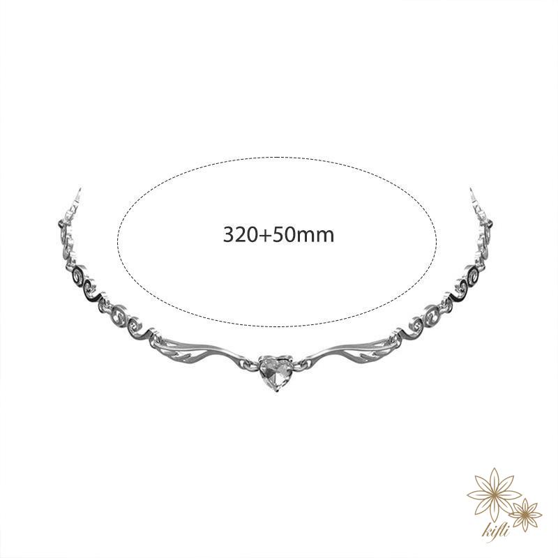 Vòng Cổ Choker Mặt Hình Cánh Thiên Thần Trái Tim Đính Kim Cương Giả Phong Cách Cổ Điển Thời Trang Dành Cho Nữ