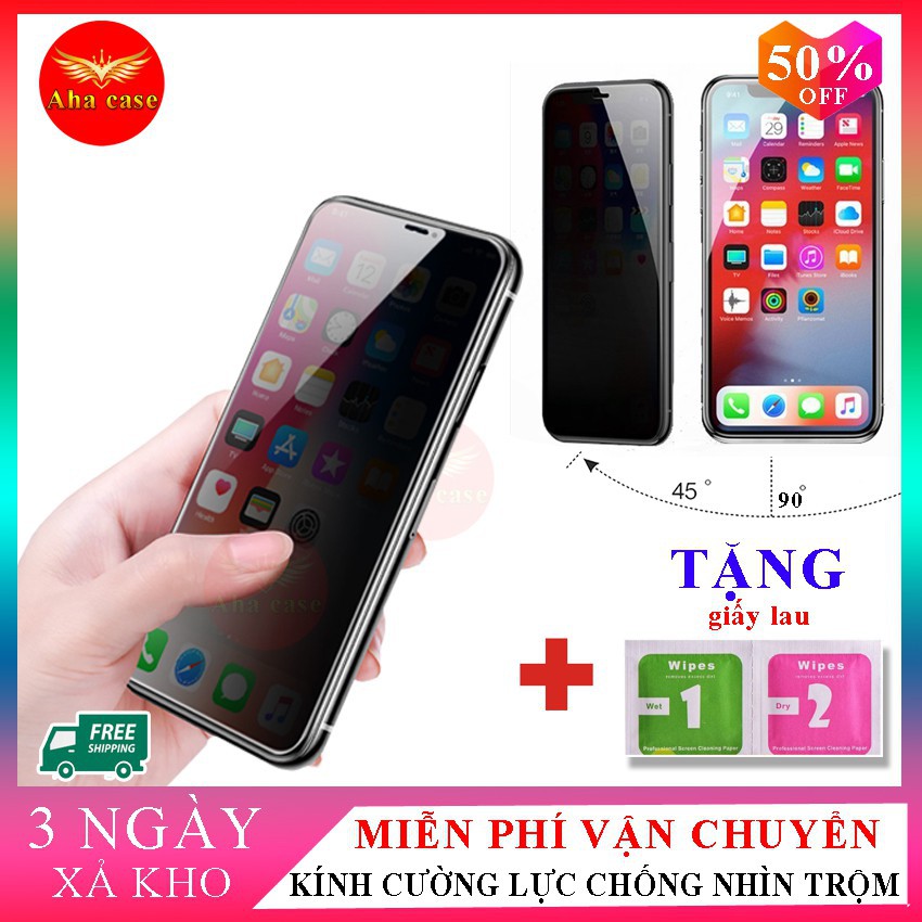 Kính Cường Lực chống nhìn trộm iphone 6,6s, 6 plus,7, 7 Plus, 8, 8 Plus,X, Xs, Xs Max, 11Pro, 11 ProMax TOP CITY
