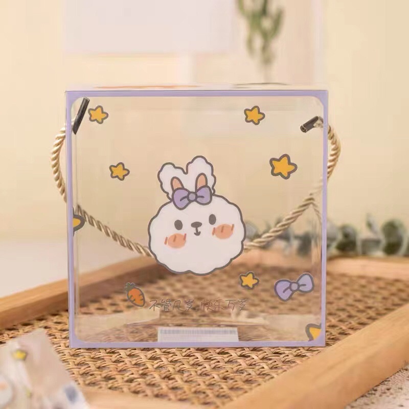 Hộp mica Gấu Brown Thỏ Cony đựng bánh quy, bánh dứa, bánh thuyền