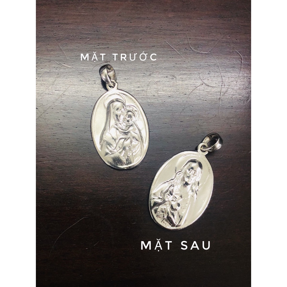 Mặt dây chuyền Đức Mẹ chạm khắc 2 mặt cho Nam/Nữ