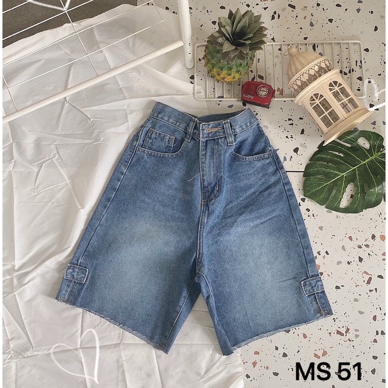 Quần Short Ngố Jean Nữ Trơn Và Rách Bigsize 40kg Đến 80kg Lưng Cao Ống Quần Xẻ Kiểu Hàng VNXK Ms5152