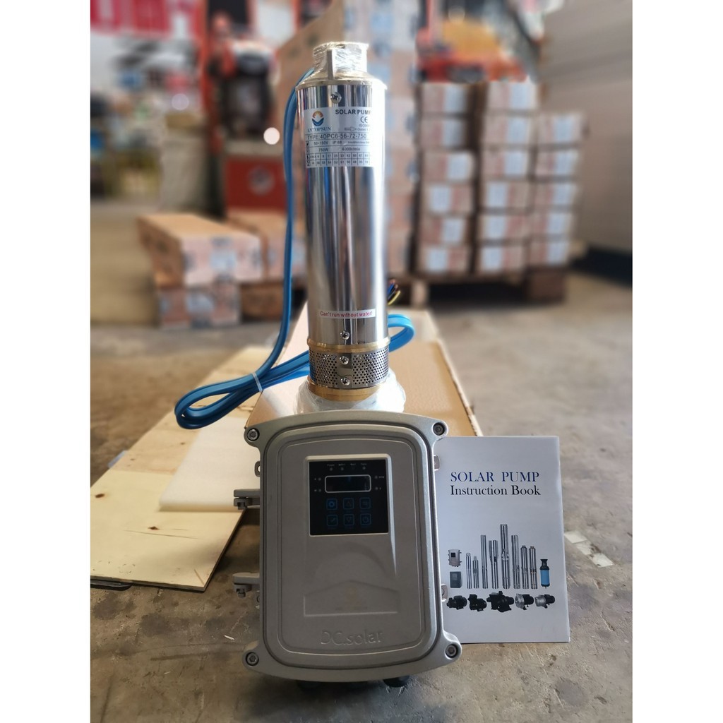 Bơm nước năng lượng mặt trời 1- 3hp| Bơm hỏa tiễn điện NLMT trực tiếp kèm bộ kiều khiển rời