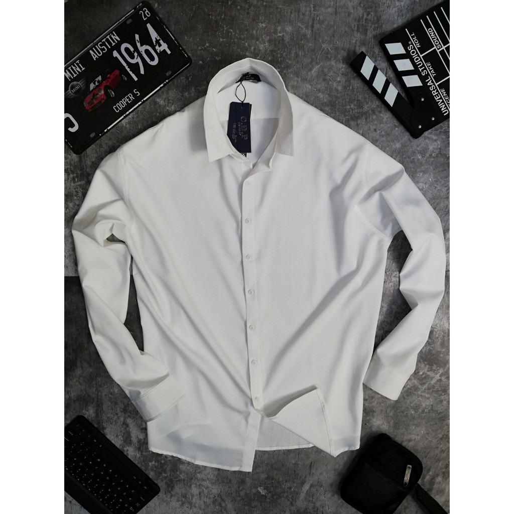 [bigsize &lt; 140kg] ÁO SƠ MI NAM BIG SIZE MÀU TRẮNG tay dài