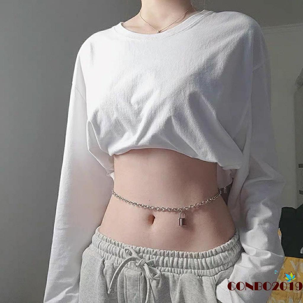Hgm Dây Xích Đeo Thắt Lưng Có Thể Điều Chỉnh Độ Dài Phong Cách Punk Hip Hop Kèm Mặt Dây Chuyền Dành Cho