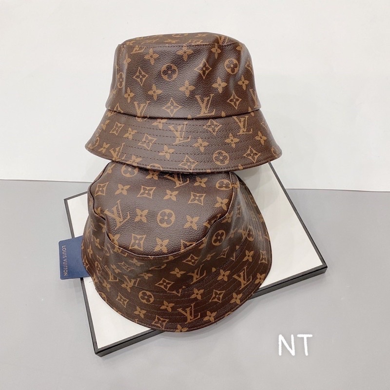 Combo Mũ vành, Mũ lưỡi trai da LV ( kèm ảnh shop chụp)