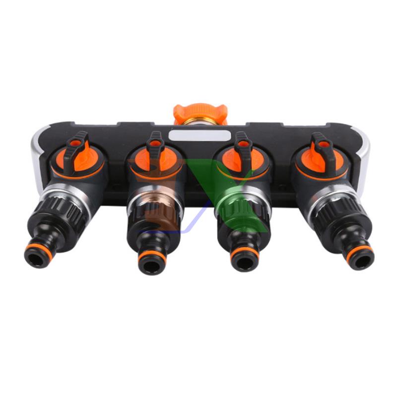 Đầu nối nhanh chia 4 NN4.EC1, Khớp nối nhanh chia 4 có van khóa 1/2&quot; 3/4&quot;