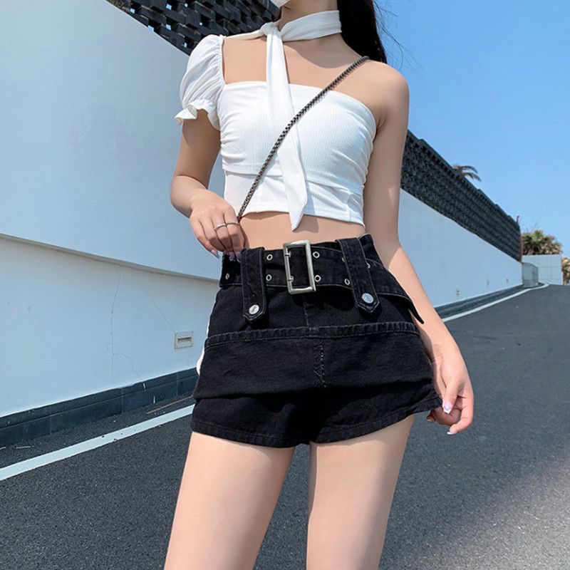 Chân Váy Jean Ngắn Có Lót Trong Dây Lưng Độc Lạ Cao Bồi Sexy | Smide Clothing