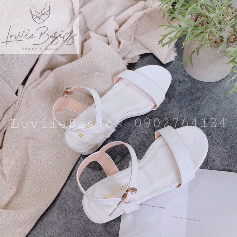 SANDAL NỮ ĐẾ XUỒNG LOVIIE BASICS - GIÀY SANDAL QUAI NGANG 5P - GIÀY ĐẾ XUỒNG QUAI NGANG - SANDAL NỮ QUAI MẢNH - S190818