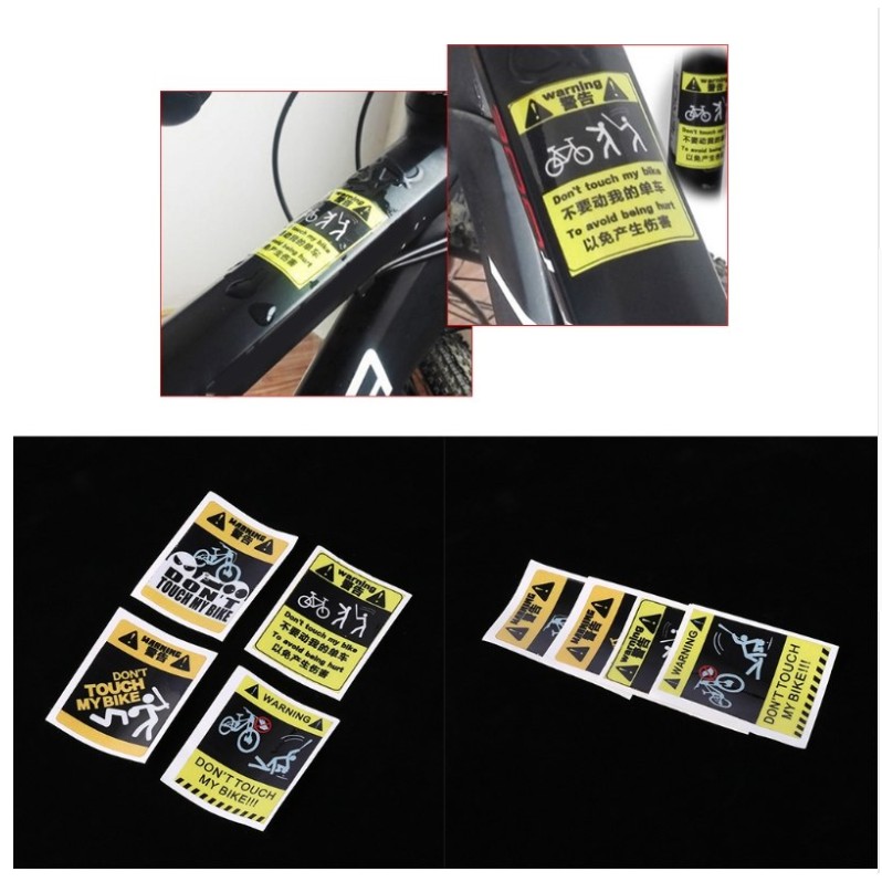 Bộ 4 tem phản quang Dont Touch My Bike 6x7cm