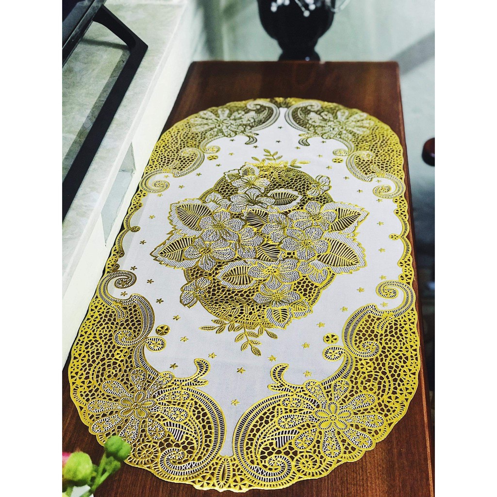 [SIÊU RẺ] Khăn trải bàn Ren Hoa 40x80cm - HÀNG ĐẸP