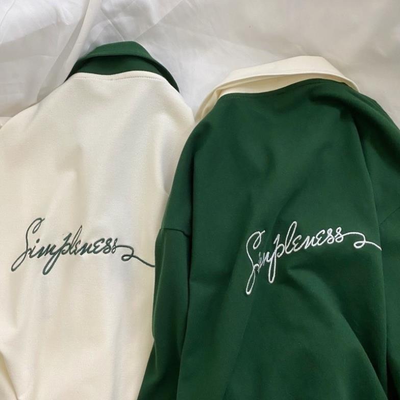 Áo Thun Polo Cổ Đức Form Rộng ATYS 2 Màu Xanh Lá/ Kem Chất Thun Cotton Nam Nữ Unisex (Hàng Sẵn)