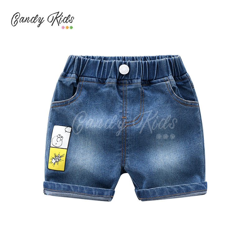 Quần Short Jeans In Họa Tiết Hoạt Hình Cho Bé Trai