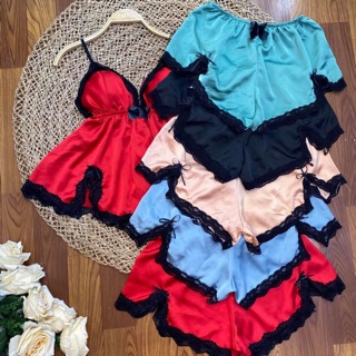 SET BỘ NGỦ 2 DÂY SEXY SATIN LỤA CAO CẤP
