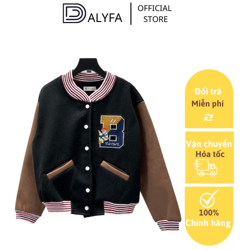 Áo Bomber Nam Nữ DALYFA Áo Khoác Bóng Chày Chất Nỉ Ngoại Dày Dặn Thời Trang Hottrend CD169