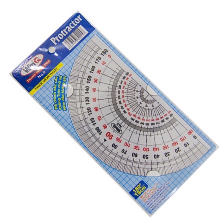 Thước vẽ kỹ thuật, Thước đo độ, Protractor Ruler No8-Dụng cụ vẽ Tâm Tâm