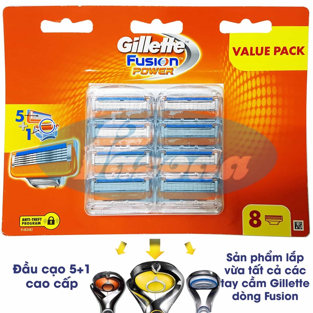 Hộp lưỡi dao cạo râu Gillette 5 lưỡi Fusion/Proglide/Proshield