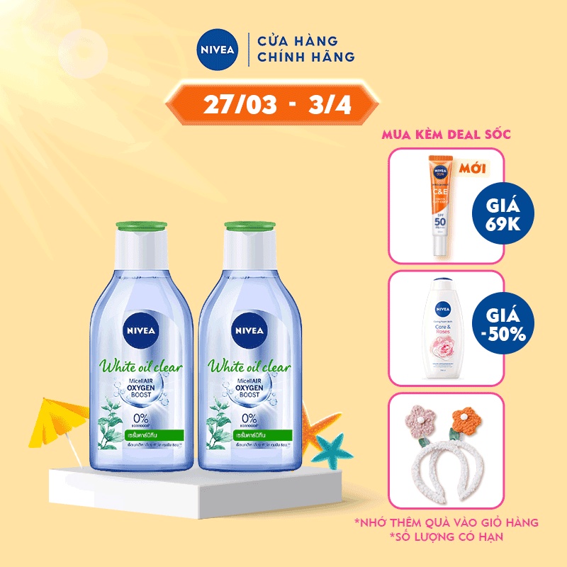 Bộ đôi Nước Tẩy Trang NIVEA Kiểm soát nhờn 400ml/chai 84212