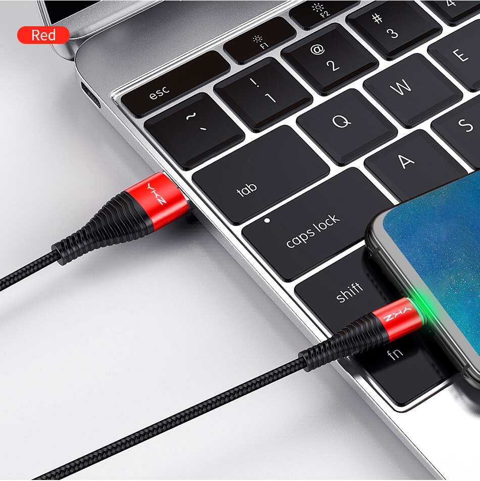 Cáp Sạc Nhanh Ykz 3a Usb Micro Có Đèn Led Cho Điện Thoại Di Động Samsung Xiaomi