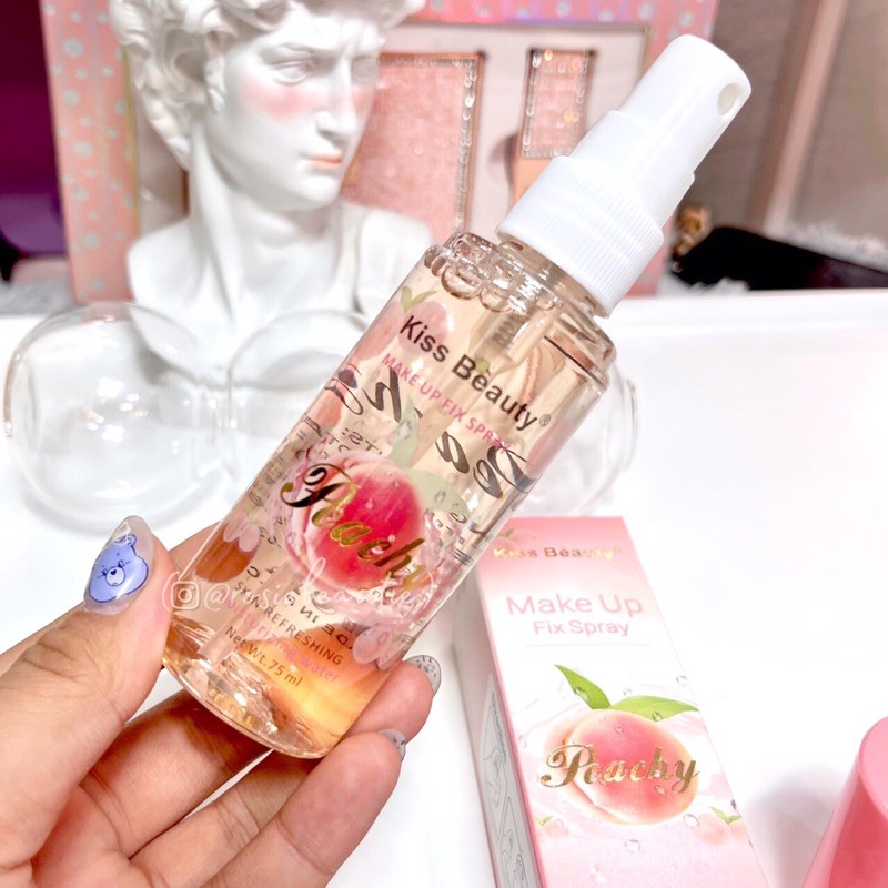 Xịt khoá make up KISS BEAUTY đào | BigBuy360 - bigbuy360.vn