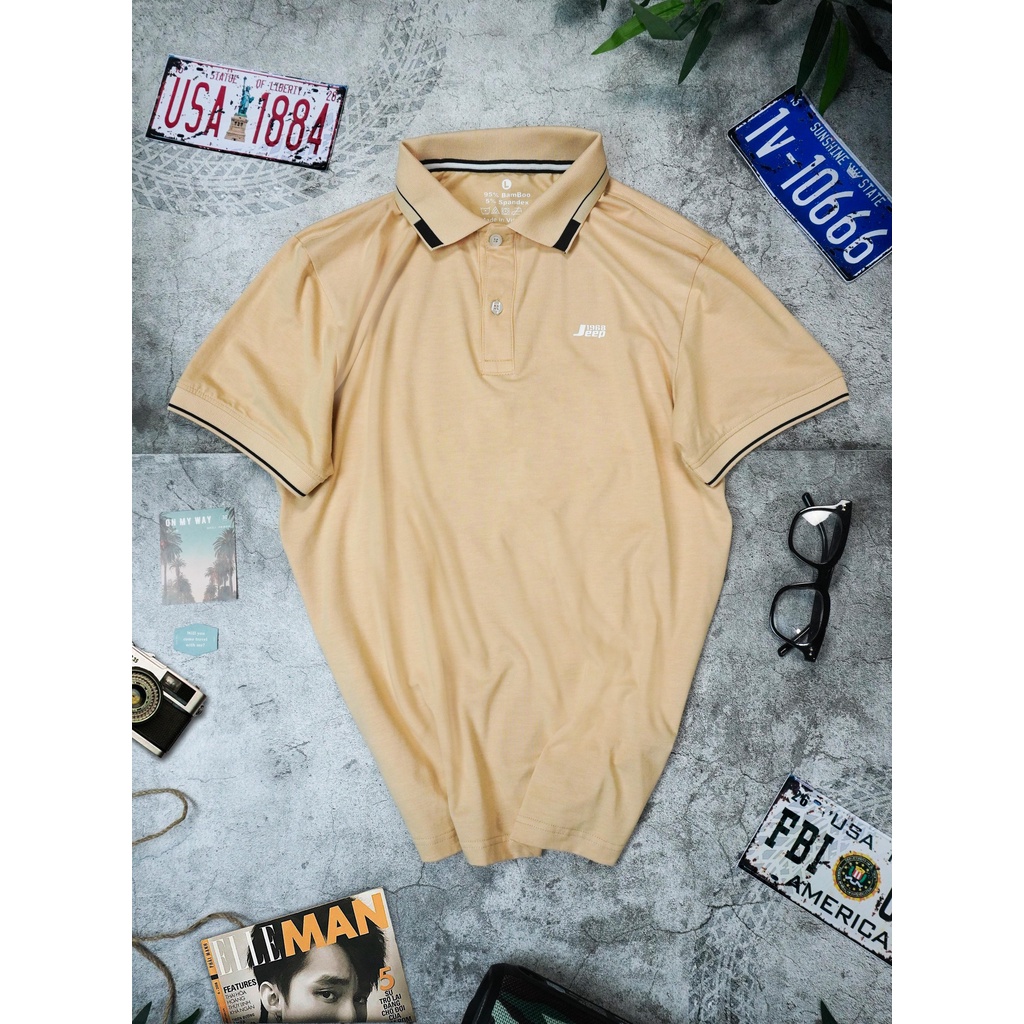 Áo thun Nam vải Sợi TRE Polo cổ Trụ