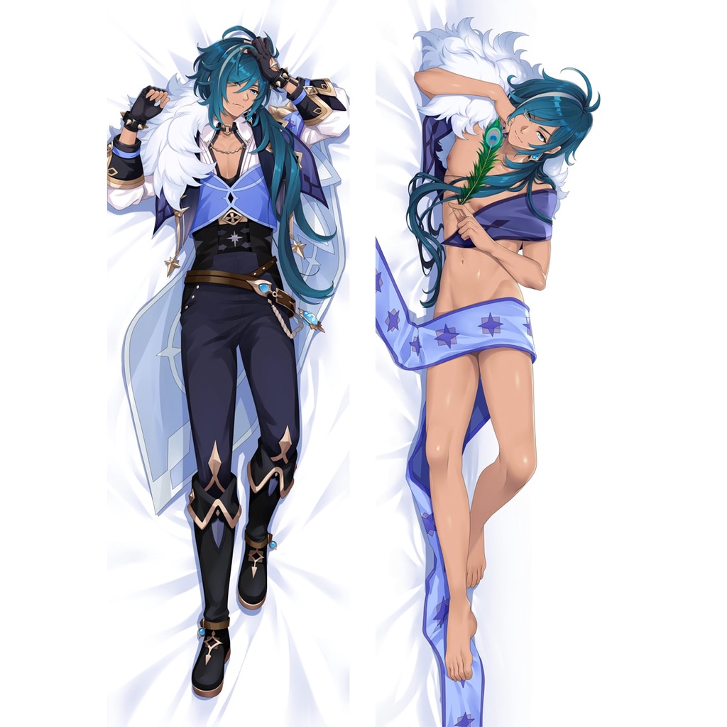 Kaeya Trò chơi Vỏ gối Nam Genshin Impact Trang phục Dakimakura Ôm Body Case Dài Peachskin 2 mặt Vỏ gối in Genshin Impact Case