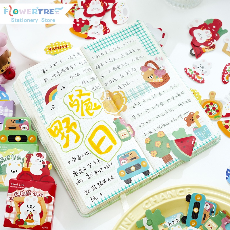 Flowertree Bộ 45 Sticker Dán Trang Trí Sổ Tay