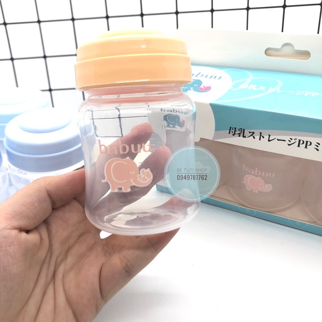 Bộ trữ sữa 3 bình Babuu Baby Nhật Bản (có tách lẻ)