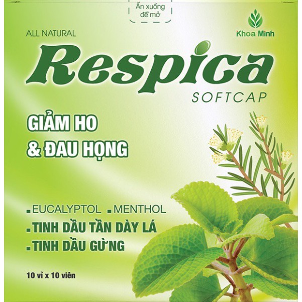 Viên dầu RESPICA Softcap  - Hỗ trợ giảm ho, đau họng