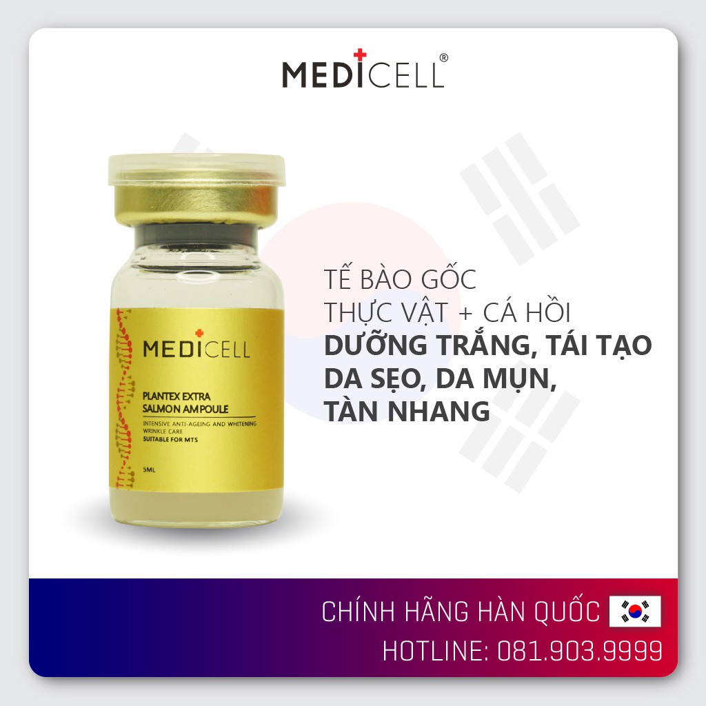 Tế bào gốc cá hồi căng bóng da Plantex Extra Salmon Medicell Hàn Quốc, dưỡng ẩm dưỡng trắng da, tái tạo hư tổn sẹo