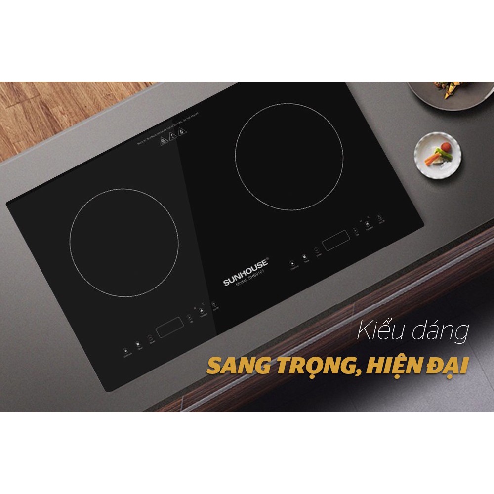Bếp đôi điện từ Sunhouse SHB9101
