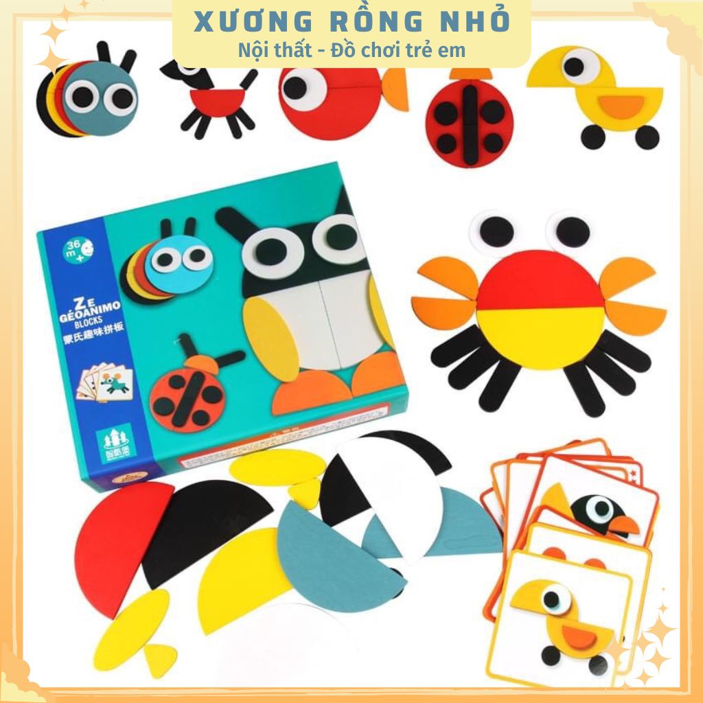 Giáo cụ montessori - Đồ chơi gỗ ghép hình con vật phát triển tư duy cho bé theo phương pháp montessori