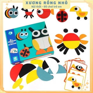 Giáo cụ montessori - Đồ chơi gỗ ghép hình con vật phát triển tư duy cho bé theo phương pháp montessori