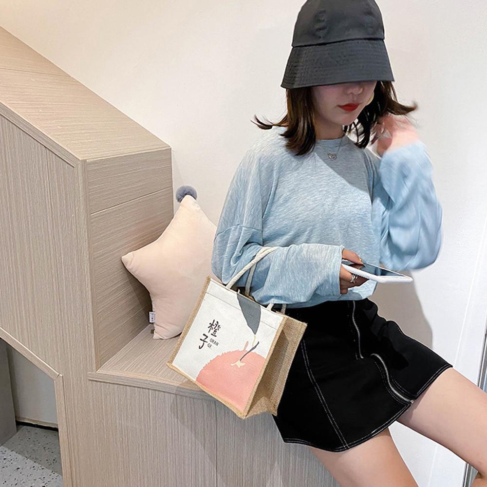 Túi Đeo Chéo Vải Canvas Họa Tiết Hoạt Hình Phong Cách Nhật Bản Thời Trang