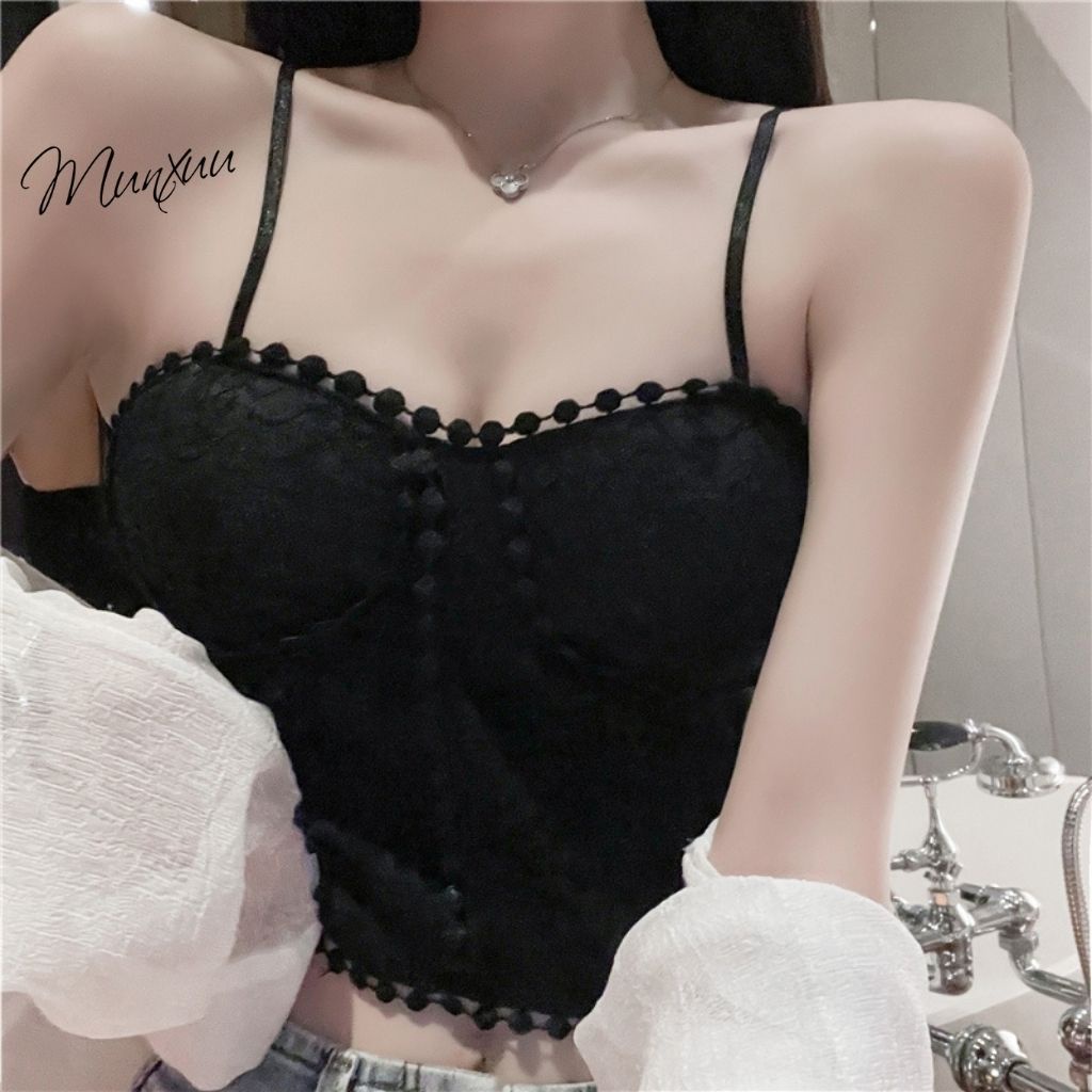 Áo bra 2 dây Munxuu phối ren phong cách Hàn Quốc - BR16