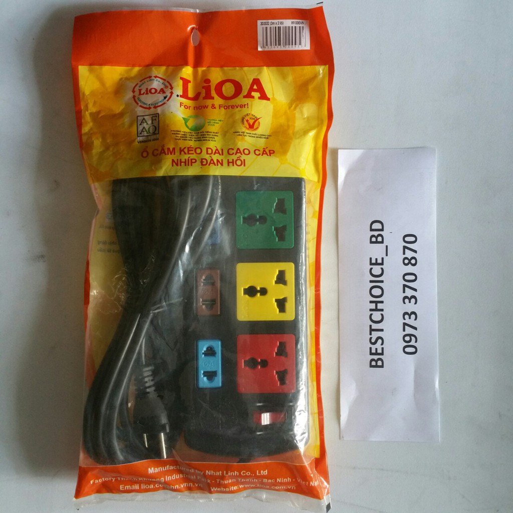 Ổ cắm đa năng LIOA 6 lỗ  3D3S