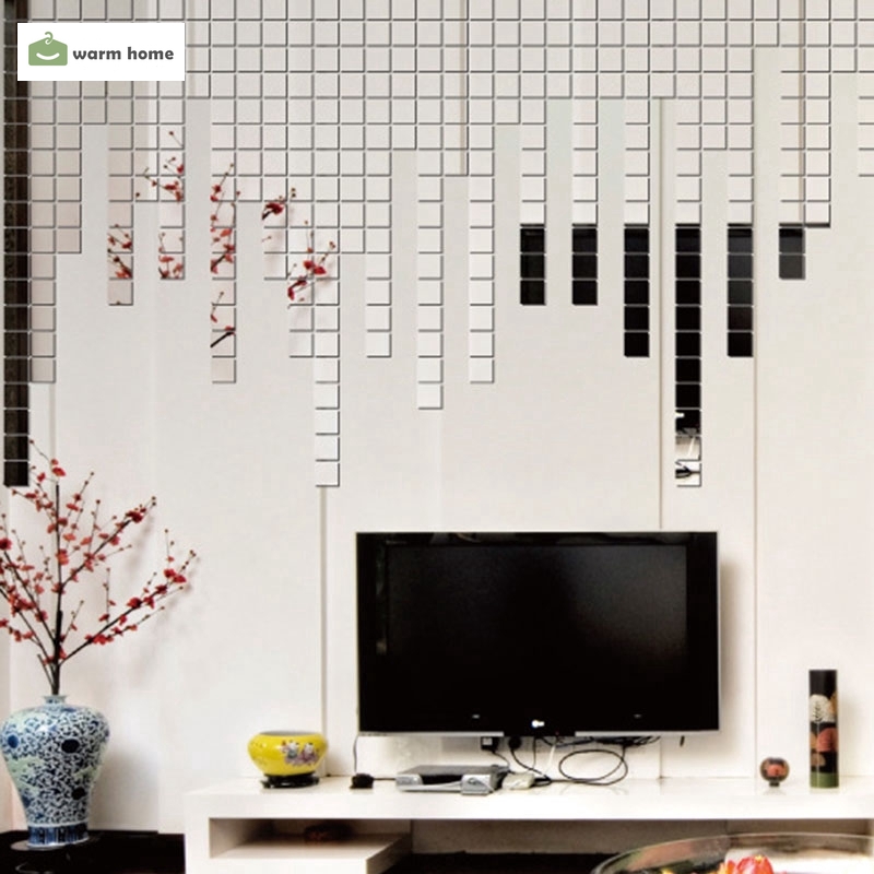 Bộ 100 Stickers Dán Tường Tường Tráng Gương 2x2cm