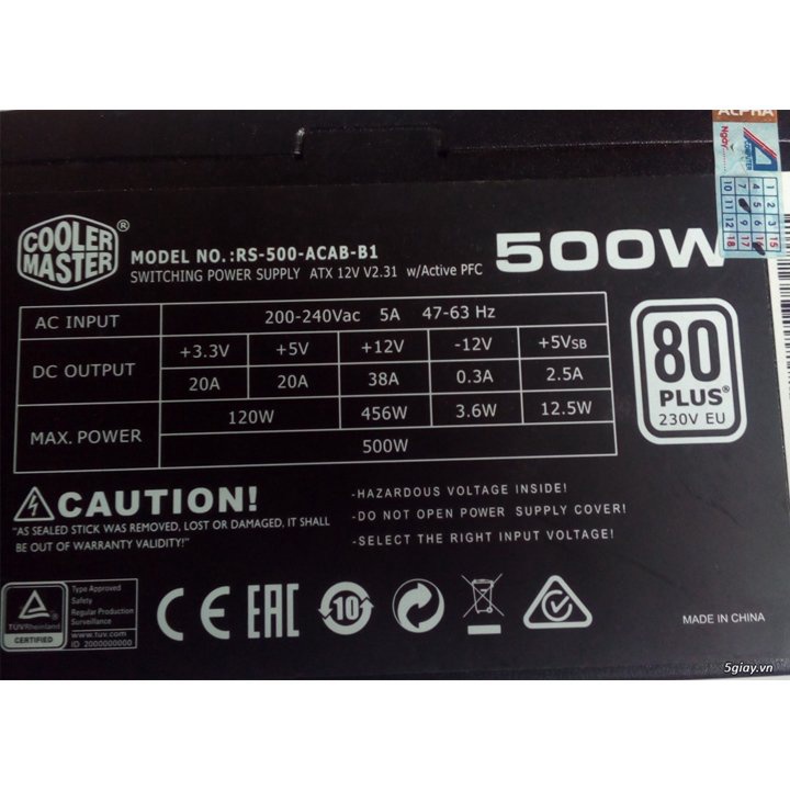 Nguồn máy vi tính PC 500W công suất thực có nguồn phụ cho card màn hình tháo case chạy cực bền