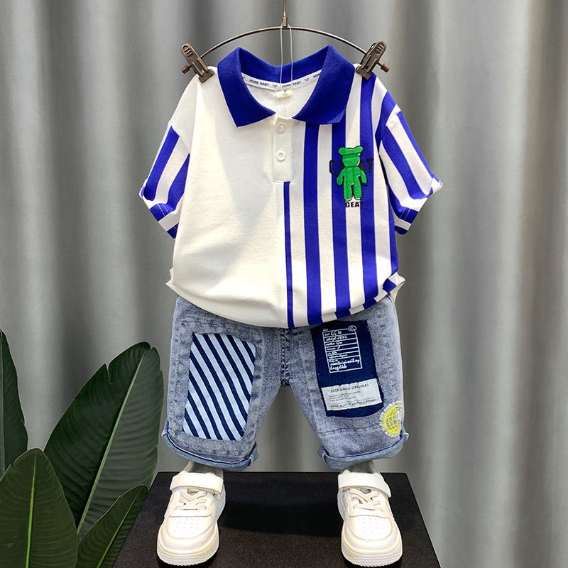 Bộ Đồ Polo Thời Trang Mùa Hè Hàn Quốc Dành Cho Bé Trai