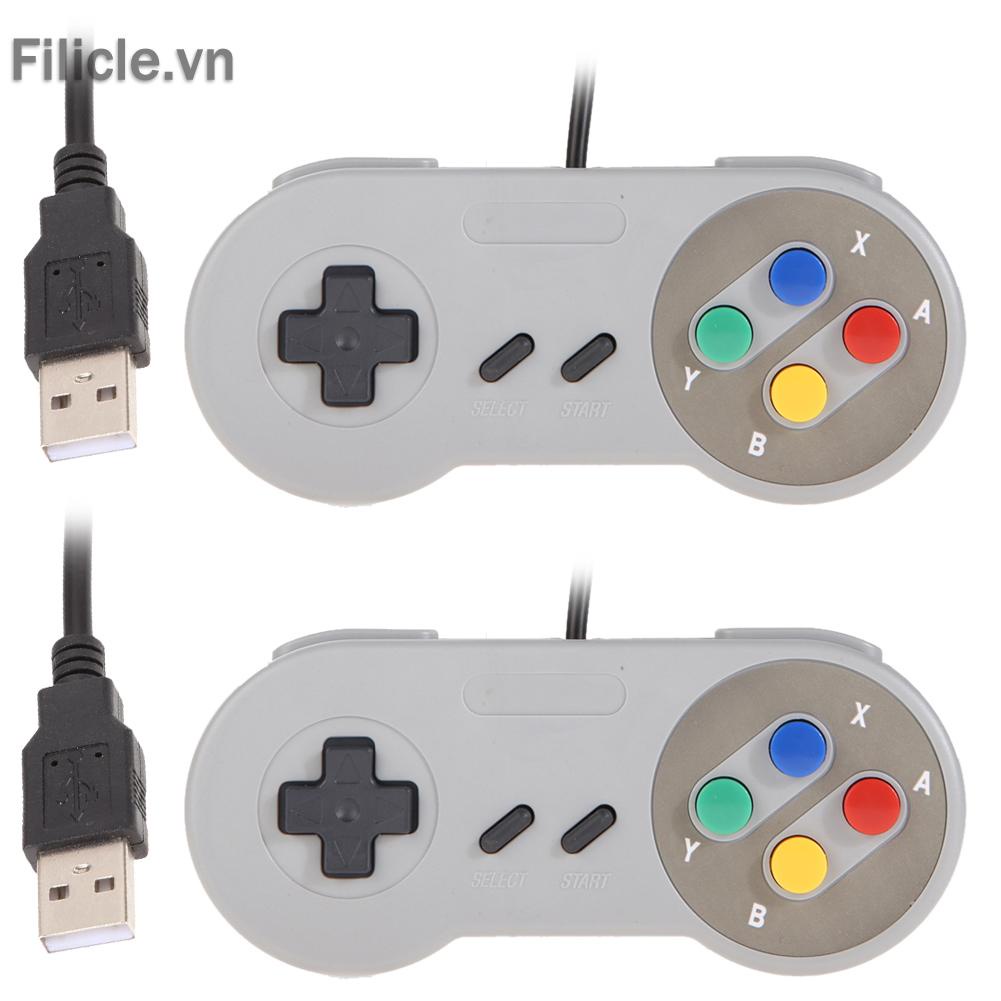 2 tay cầm chơi game Super Nintendo SNES USB cổ điển cho PC MAC